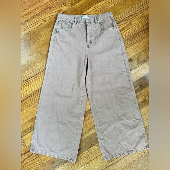 NWT Free People We the Free Brown Crvy Gia High Rise Wide Leg Size 32 - Picture 4 of 11